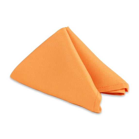 Leading Linens 10 pc Orange 17"x17" Polyester Cloth Napkins - Premium Washable Soft Durable Elegant Table Linen for Dining Restaurants Weddings Events Rentals Banquets & Parties
