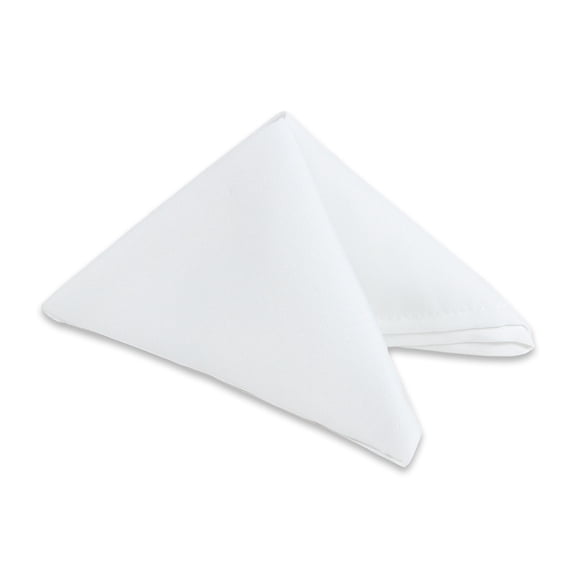 Leading Linens 10 pc White 20"x20" Polyester Cloth Napkins - Premium Washable Soft Durable Elegant Table Linen for Dining Restaurants Weddings Events Rentals Banquets & Parties