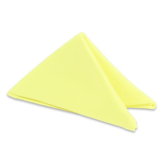 Leading Linens 100 pc Yellow 20"x20" Polyester Cloth Napkins - Premium Washable Soft Durable Elegant Table Linen for Dining Restaurants Weddings Events Rentals Banquets & Parties