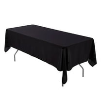 Leading Linens 2 Pack 70 x 120 Inch Rectangle Black Polyester Tablecloth, Table Cover, Stain and Wrinkle Resistant, Washable for Dining Table, Wedding Reception, Banquet, Party