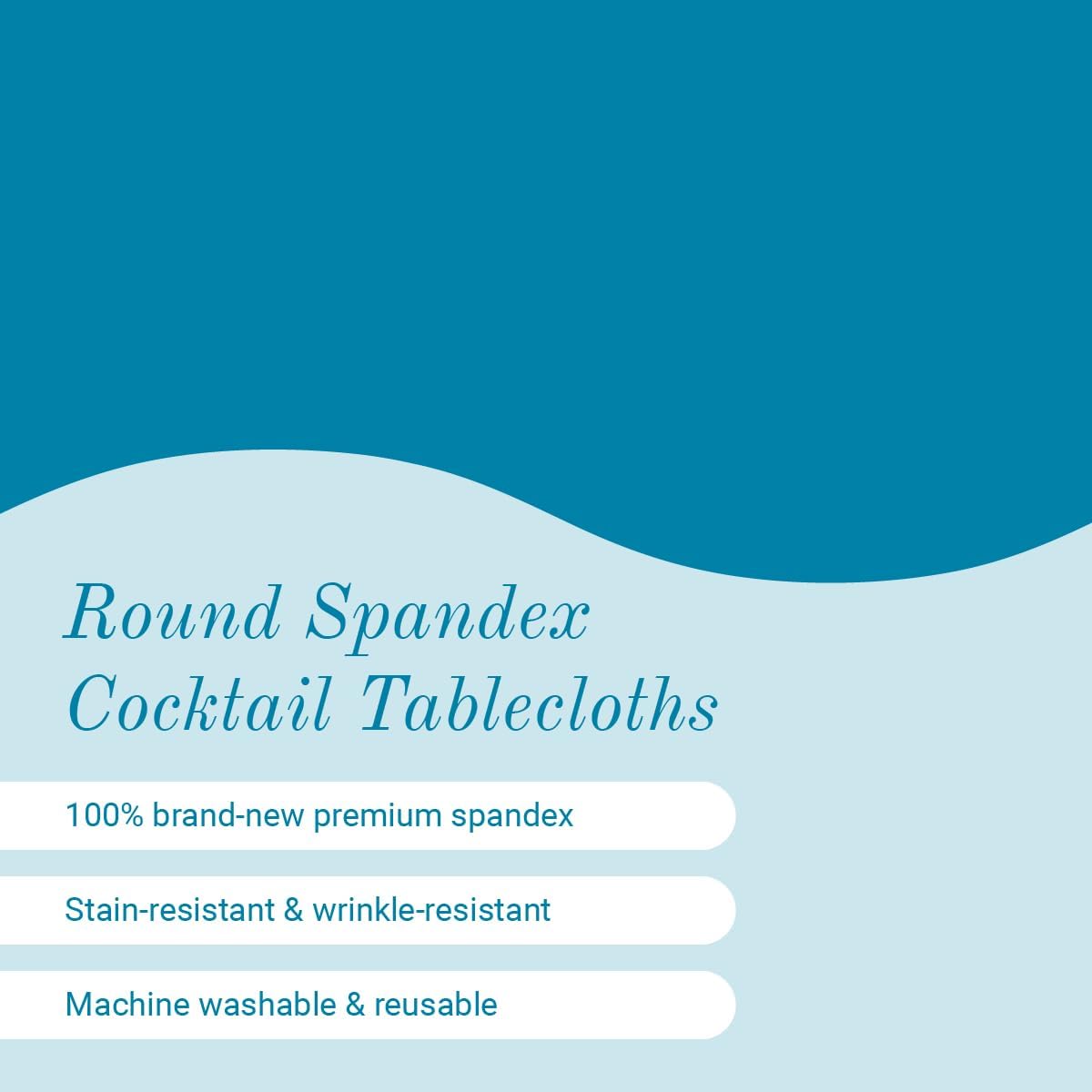 Leading Linens 5 Pc 30" Inch Cocktail Tall Highboy Table Round Fitted