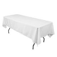 thumbnail image 1 of Leading Linens 5 pc 60x84 Inch Rectangle White Polyester Tablecloths - Stain & Wrinkle Resistant Washable Dining Table Cover for Wedding Reception Banquet Party Event, 1 of 5