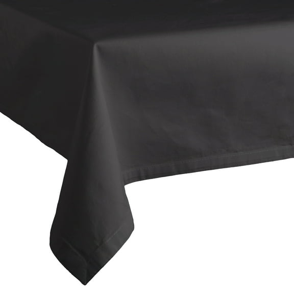 Leading Linens 52x52 Inch Square Black Polyester Tablecloth - Stain & Wrinkle Resistant Washable Dining Table Cover for Wedding Reception Banquet Party Event