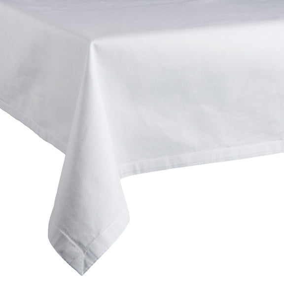 Leading Linens 52x52 Inch Square White Polyester Tablecloth - Stain & Wrinkle Resistant Washable Dining Table Cover for Wedding Reception Banquet Party Event