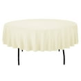 thumbnail image 1 of Leading Linens 60 Inch Round Ivory Polyester Tablecloth - Stain & Wrinkle Resistant Washable Dining Table Cover for Wedding Reception Banquet Party Event, 1 of 6