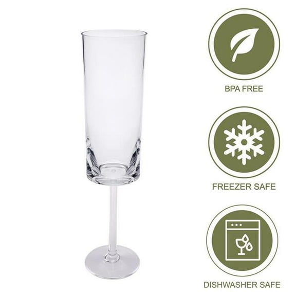 LeadingWare AS-3415C Oval Halo 3 oz Small Champagne Flute, Clear - Set of 4