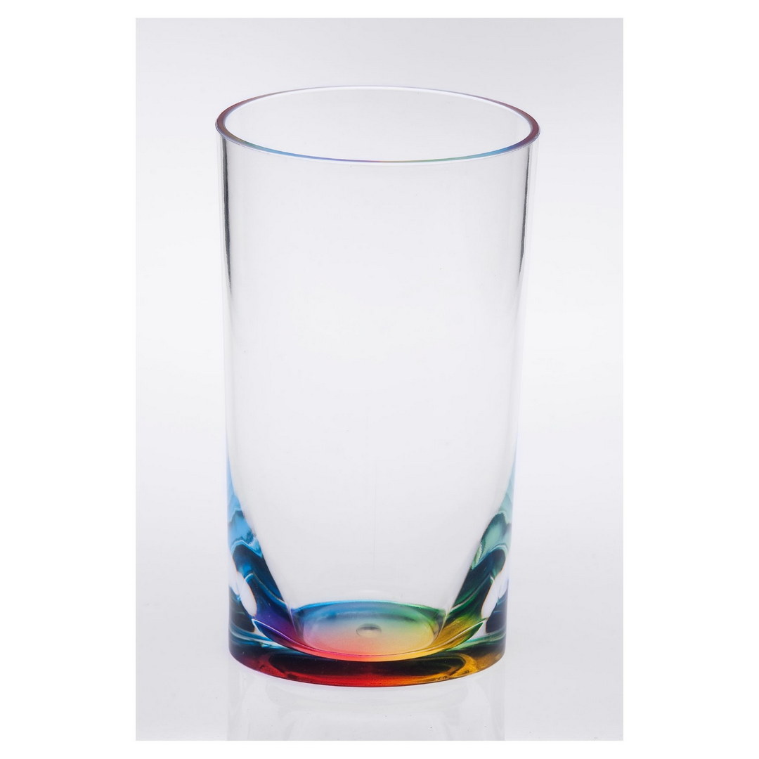 LeadingWare Oval Halo Acrylic Glasses Drinking Set of 4 Hi Ball (15oz ...