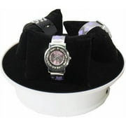 Leadleds 8" White Base Black Velvet Top Motorized 360 Degree Rotating Display Stand