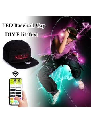 LED Cap With Programmable, Bluetooth APP Control LED Scrolling Display Hat,  LED Caps for Daily Club Party Halloween Christmas Gift