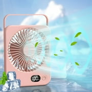 Leadmall 7-Inch Box Fan - 5 Speeds, 4 Blades, Lightweight Design,LightPink, 2-5 Watt, 1.5"D x 5.2"W x 6.9"H，Back to School - Back to School Sale