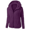 thumbnail image 1 of Leadmall Full-Zip Hoodie Full Zip Hoodies Solid Long Sleeve Hooded Sweatshirt Pockets Fall Casual Sweatshirts Jacket Winter Warm Fleece Hoodies Jackets Coat Sweater Outwear Y-Y5 Purple L, 1 of 3