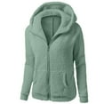 thumbnail image 1 of Leadmall Running Jackets for Women Full Zip Hoodies Solid Long Sleeve Hooded Sweatshirt Pockets Fall Casual Sweatshirts Jacket Winter Warm Fleece Hoodies Jackets Coat Sweater Outwear Y-Y5 Green XL, 1 of 3