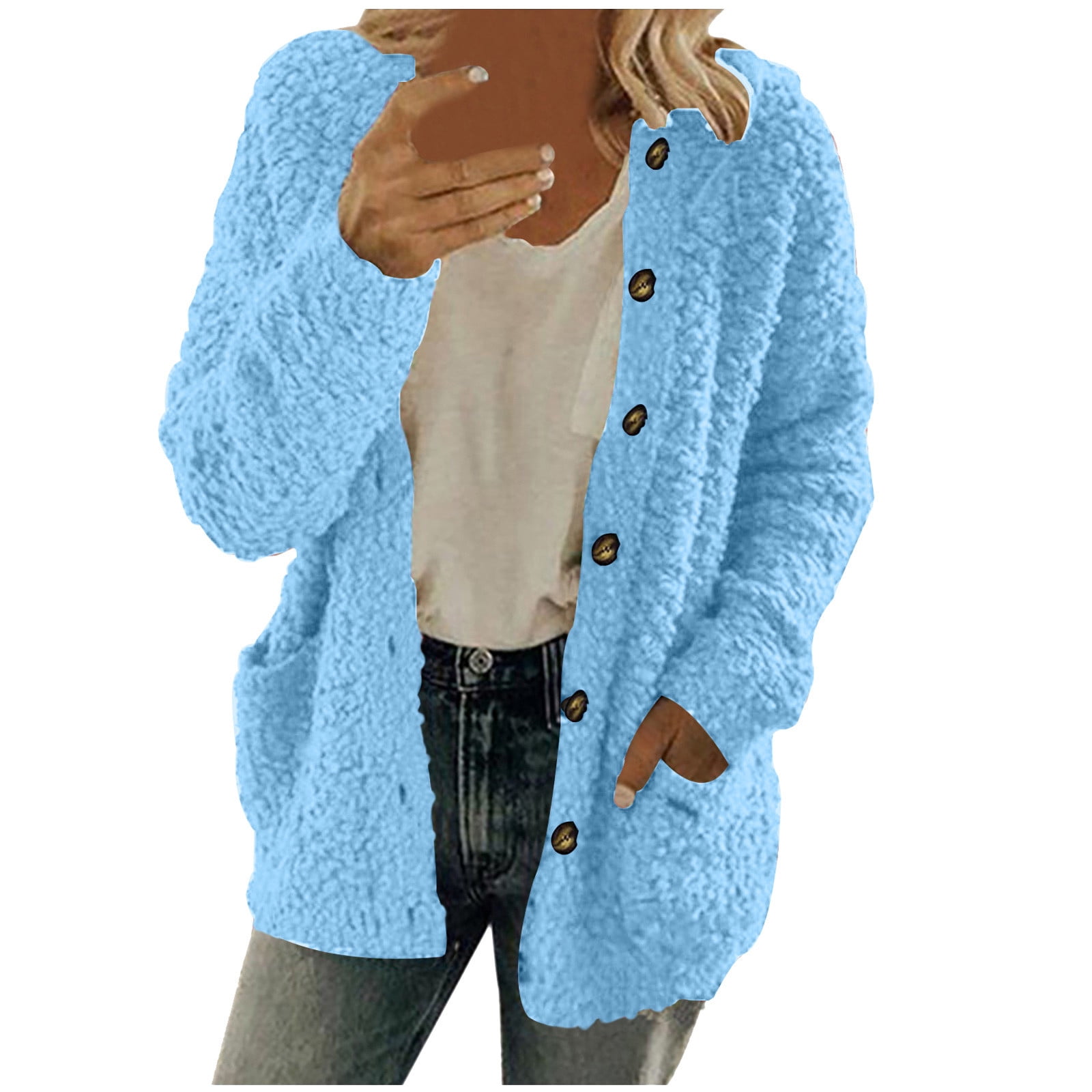 Leadmall Winter Jackets for Women Clearance Fleece Jackets Casual Long