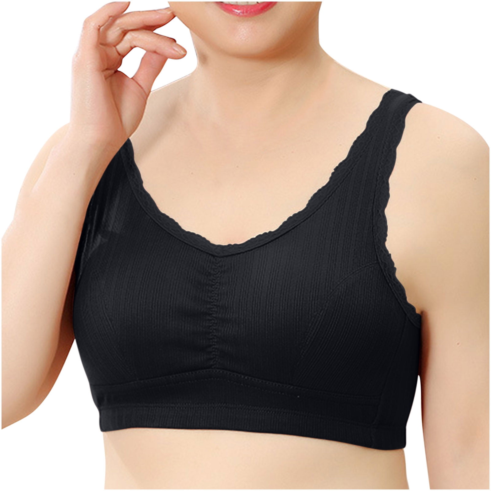 Leutsin Women's Wireless Bra with Cooling Sleeveless Fitness Workout  Running Crop Tops Women Yoga Solid Sleeveless Cold Shoulder Casual Tanks  Blouse Tops Intimates 