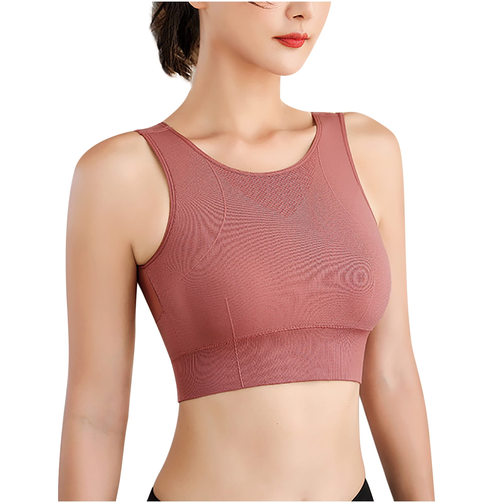 Leadmall Women Womens Sports Bra Sports Bras Ladies Yoga Solid Sleeveless  Cold Shoulder Casual Tanks Blouse Tops Sport Bra Backless Bra For Large  Bust