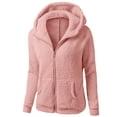 thumbnail image 1 of Leadmall Women Warm Sweatshirts Jacket Full Zip Hoodies Solid Long Sleeve Hooded Sweatshirt Pockets Fall Casual Sweatshirts Jacket Winter Warm Fleece Hoodies Jackets Coat Sweater Outwear Y-Y1 Pink L, 1 of 3