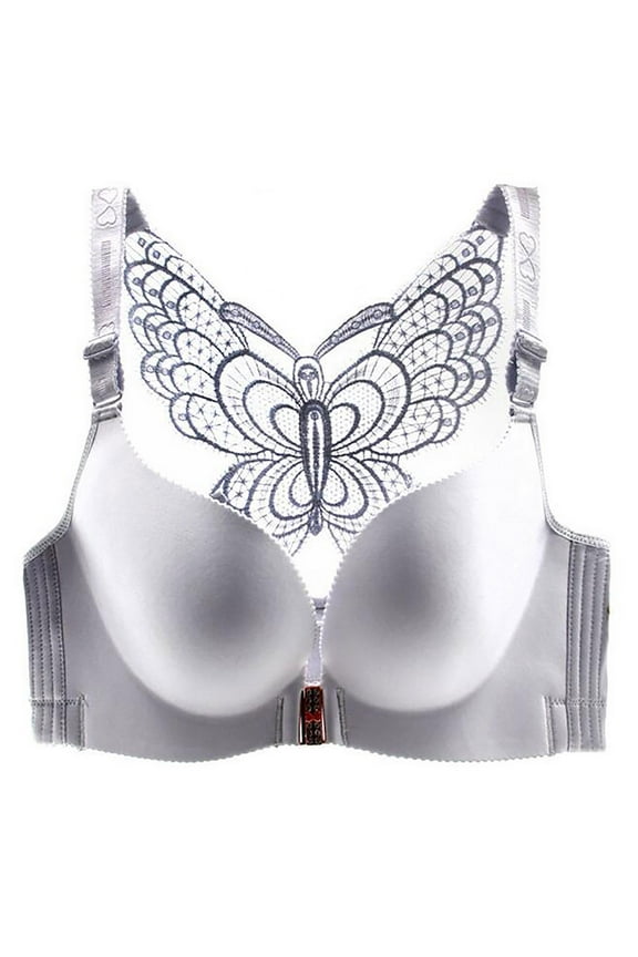 Women Wirefree Bra Everyday Bras Ladies Solid Bra Wire Free Underwear Front Closure Butterfly Backless Bra Women Padded Sports Bra Cami Bralette