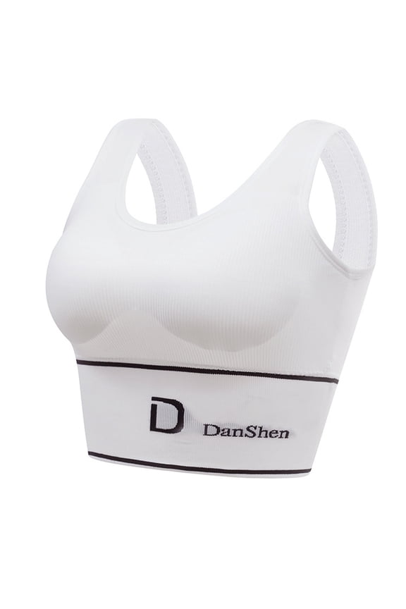 Women Womens Sports Bra Sports Bras Beautiful Back Letter U-shaped Sling Sports Yoga Vest Chest Pad Tube Without Underwire Wrapped Chest Underwear Backless Bra For Large Bust Womens Bralette