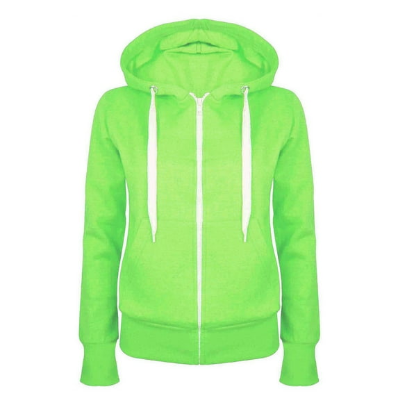 Leadmall Women Zip up Hoodies Sale Womens Casual Full Zip Up Hoodie Comfy Loose Long Sleeve Sweatshirt Solid Color Hooded Jacket with Pockets Drawstring Hooded Sweatshirts Mint Green L