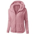 thumbnail image 1 of Leadmall Women's Jackets Full Zip Hoodies Solid Long Sleeve Hooded Sweatshirt Pockets Fall Casual Sweatshirts Jacket Winter Warm Fleece Hoodies Jackets Coat Sweater Outwear Y-Y1 Hot Pink XL, 1 of 3