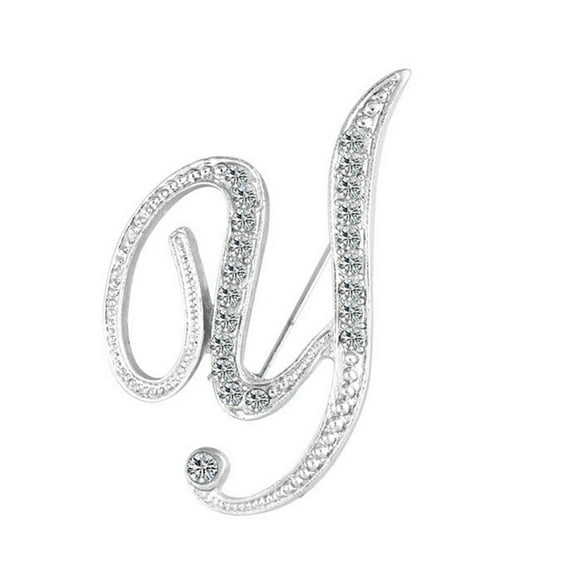 Leadrop 1 Pc Fashion Unisex Rhinestone English Letters Alphabet A-Z Brooch Pin Ornament