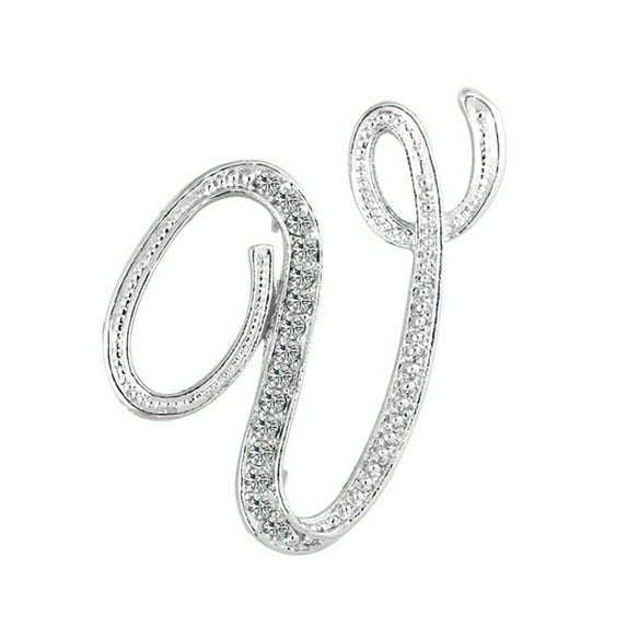 Leadrop 1 Pc Fashion Unisex Rhinestone English Letters Alphabet A-Z Brooch Pin Ornament