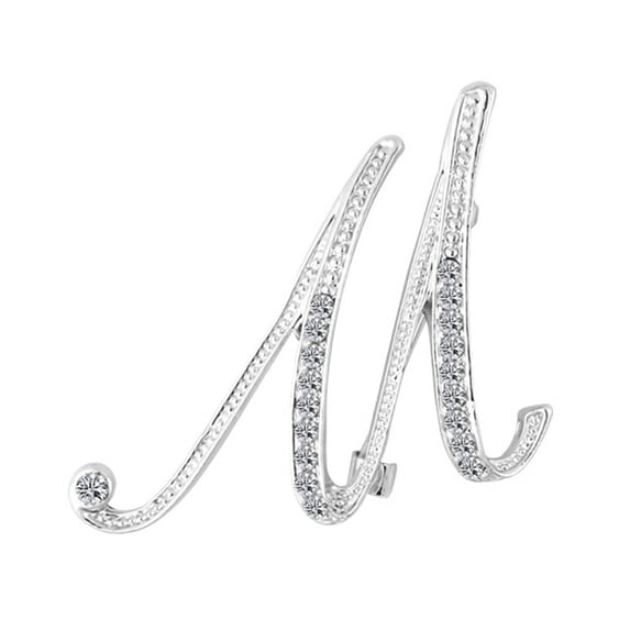 Leadrop 1 Pc Fashion Unisex Rhinestone English Letters Alphabet A-Z Brooch Pin Ornament