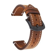 Leadrop 1 Set 18mm 19mm 20mm 22mm 24mm Watch Band Retro Adjustable Universal Wear-resistant Comfortable Replacement with Spring Bars Genuine Leather Watch Strap Wristband for Daily Wear