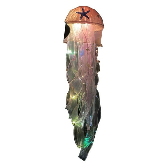 Leadrop 1 Set Jellyfish Lamp Romantic Handmade Soft Light Colorful Multipurpose Decorate DIY Kit Creative Yarn Jellyfish Night Light Bedroom Supply