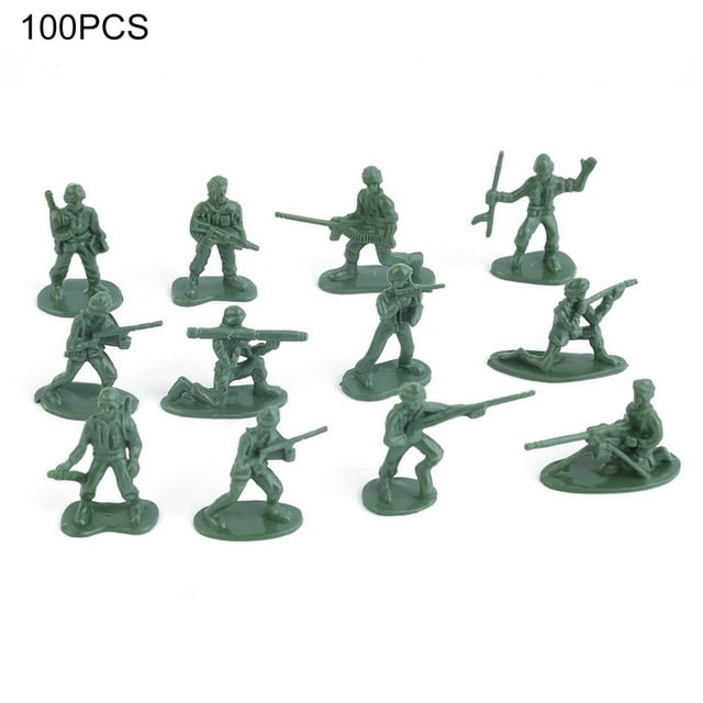 Leadrop 100Pcs Military Plastic Simulation Army Soldiers Model Kids Toy Collection Gift