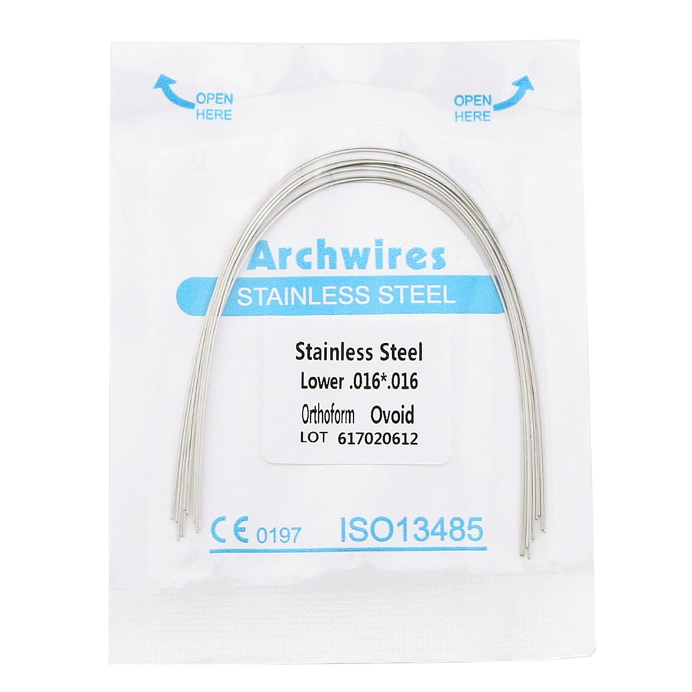 100pcs Dental Orthodontic Stainless Steel Rectangular Arch Wires Ovoid Form ns