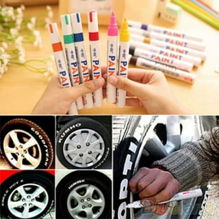 Baocc Touch up Paint Pen 1Pcs Waterproof Permanent Paint Marker Pen for Car  Tyre Tire Tread Rubber Metal 5Ml,Refillable Paint Brush Pens Gold 
