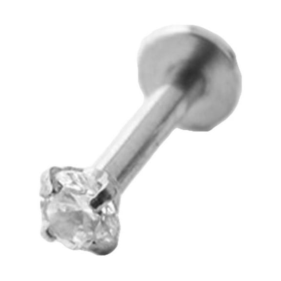 Leadrop 1Pc Unisex Cubic Zirconia Labret Lip Ring Ear Stud Piercing Tragus Helix Jewelry