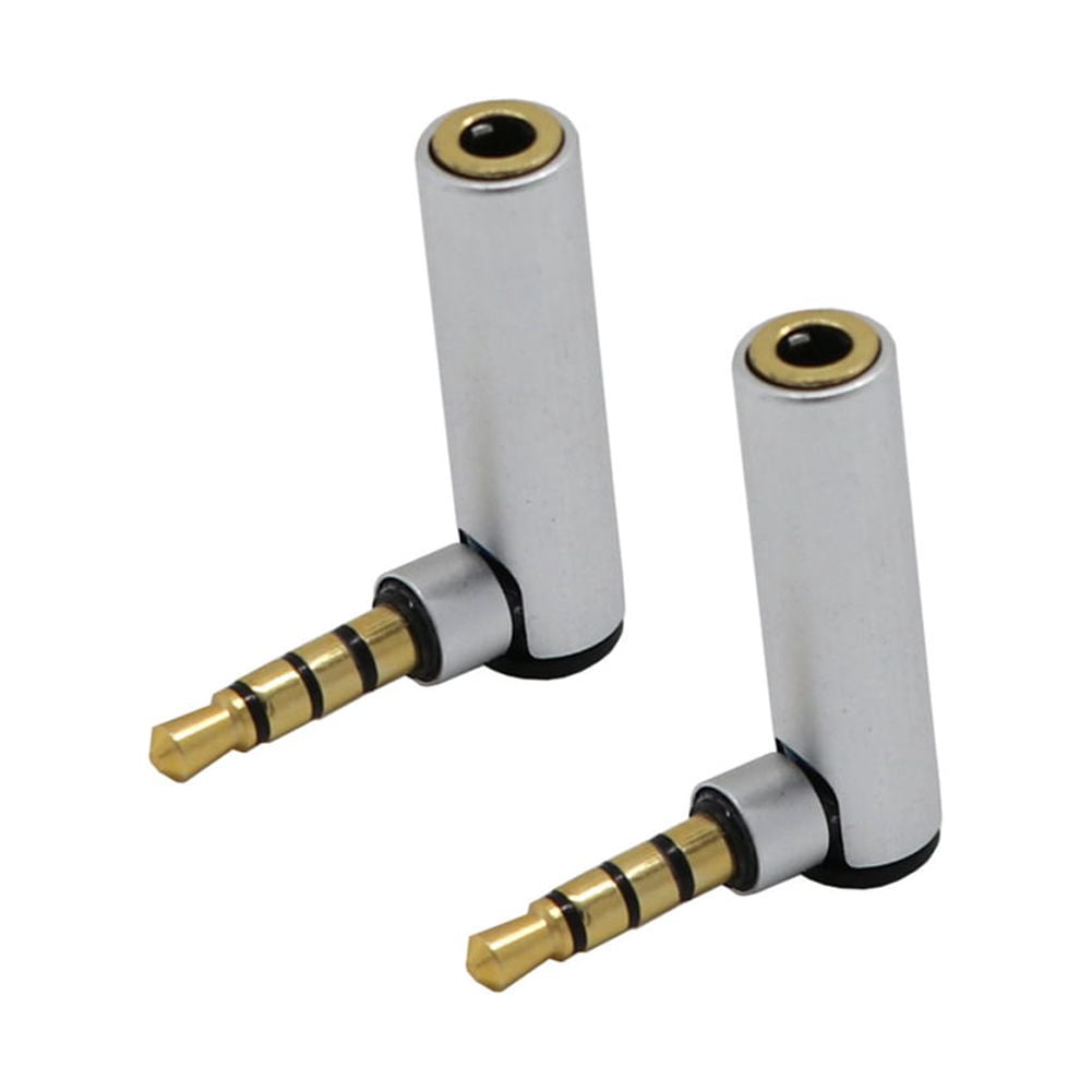 Leadrop 2Pcs Alloy 90 Degree L-Shaped Audio Jack Adapter AUX