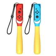Leadrop 2Pcs Controller Handle Grips Flexible Responsive Driver-free Handle Control Pure Strike Enhance Gaming Experience Baseball Bat Design Portable Sports Game Grips Handles for Switch OLED