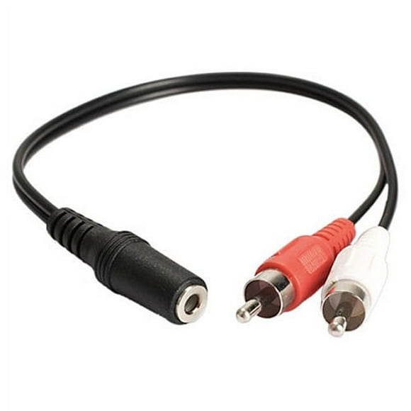 Leadrop 3.5mm 1/8'' Stereo Female To 2 Male RCA Jack Adapter Aux Audio Y Cable Splitter