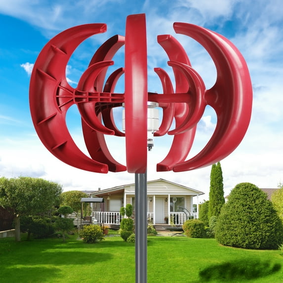 Leadrop 4500W Wind Turbines Generator, 5 Blades DC12V Vertical Axis Wind Turbines Generator Kit for Home Hybrids Streetlight Use, Electromagnetic Electricity Producer Equipment