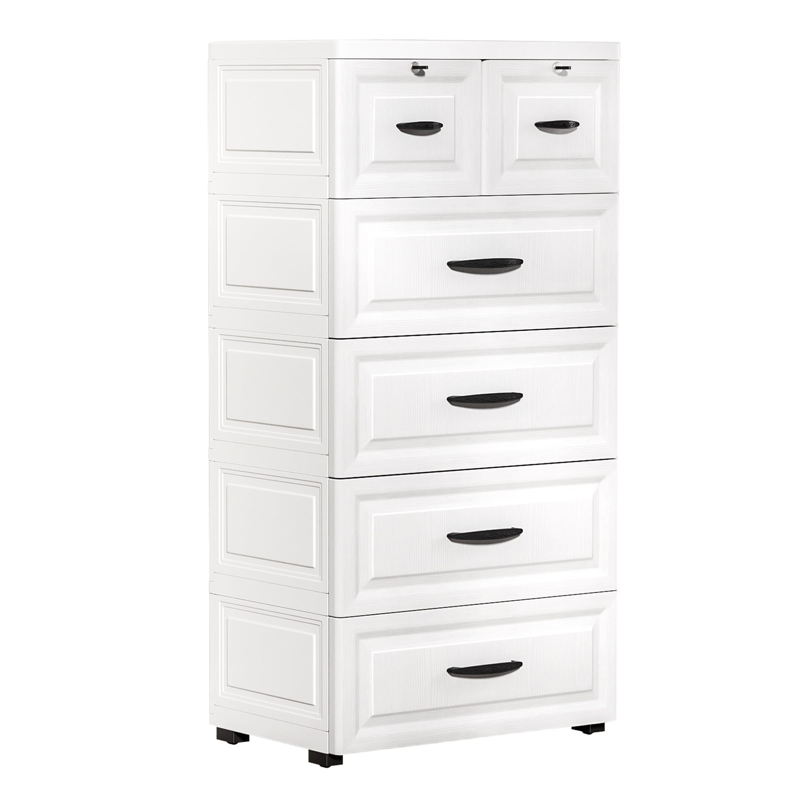 Leadrop 5 Tiers Tall Dresser with 6 Drawers Plastic Tall Dresser for ...