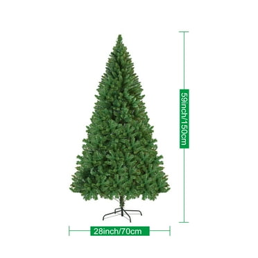 Leadrop Artificial Christmas Tree with Detachable Iron Feet Artificial Canadian Fir Xmas Tree with Thick Branch Tips Easy to Assembly Christmas Tree for Xmas Party Decoration, 5 FT