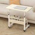 thumbnail image 1 of Leadrop Computer Desk Height Adjustable Sturdy Construction Spacious Desktop with Casters Easy Movement Laptop Desk Table Office Mobility Workstation Office Supplies, 1 of 11
