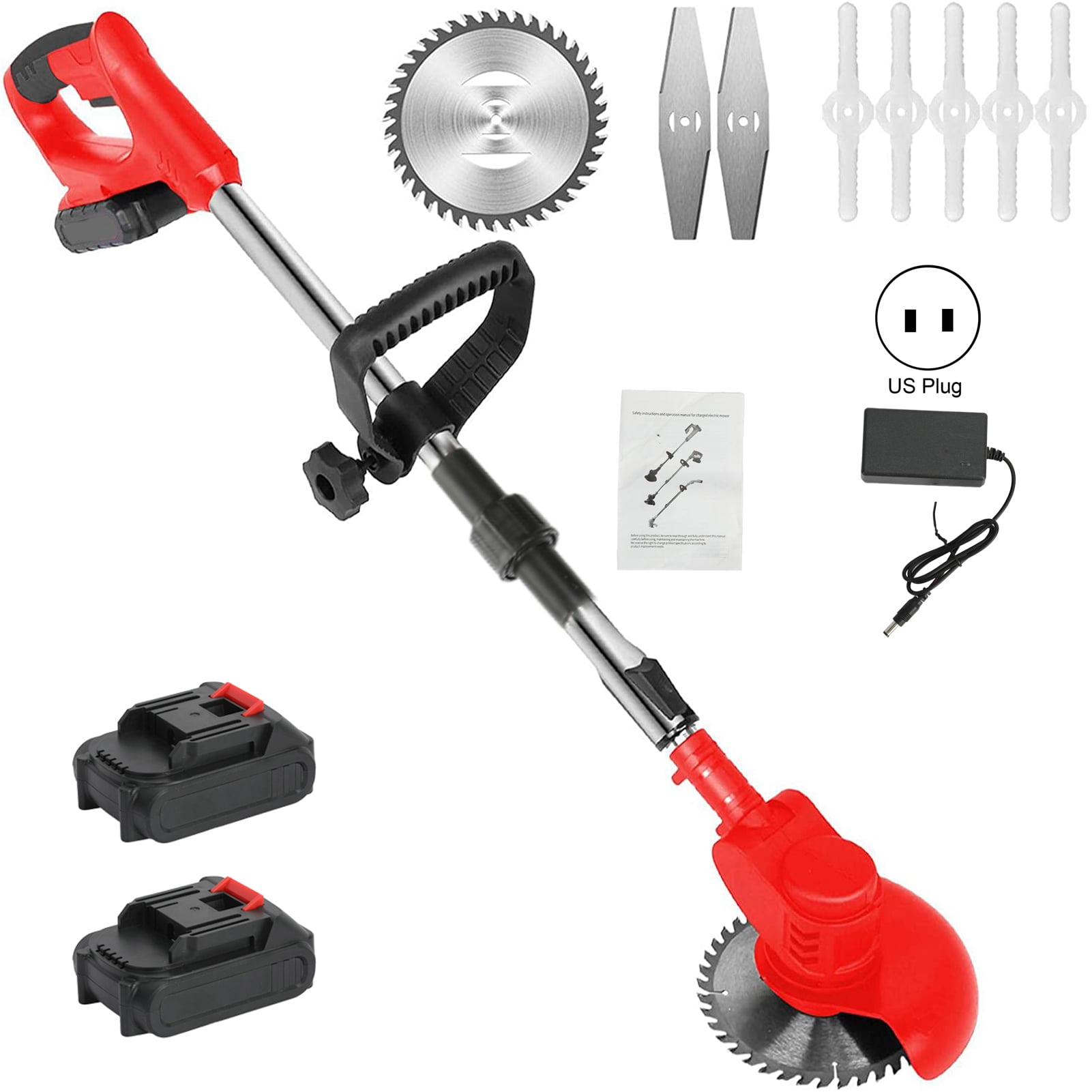 Leadrop Cordless Weed Eater 24V 800W Electric Handheld Weed Eater with ...
