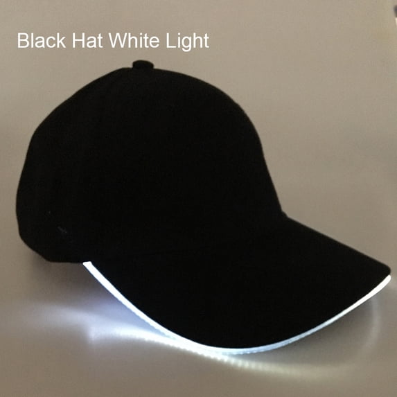 Leadrop Fashion Unisex Solid Color LED Luminous Baseball Hat Christmas Party Peaked Cap