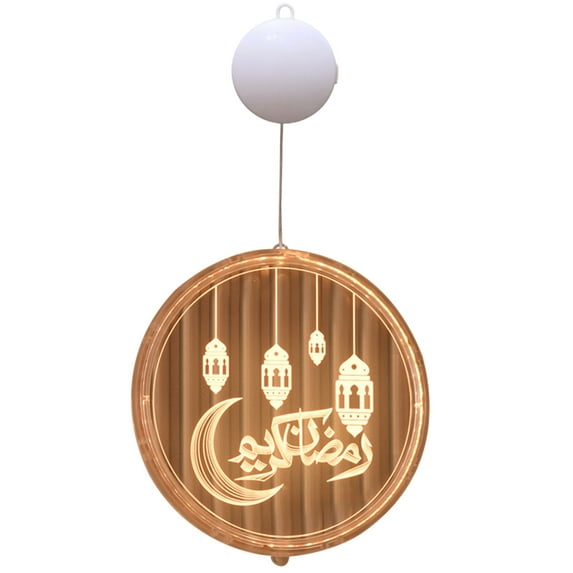 Leadrop Night Light Exquisite Pattern Battery Operated Soft Lighting Energy-saving Non-Glaring Decorative Acrylic Moon Castle Night Light Hanging Lamp Party Supplies