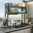 thumbnail image 1 of Leadrop Over the Sink Dish Drainer Drying Rack 3 Tier Over Sink Dish Rack with Cover Kitchen Sink Shelf Organized Height Adjustable Dish Rack for Dishes, Glasses, Bowls, and Cutlery, 1 of 8