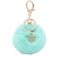 thumbnail image 1 of Leadrop Snowflake Fluffy Pompom Ball Key Chain Ring Holder Car Bag Ornament Keychain, 1 of 11