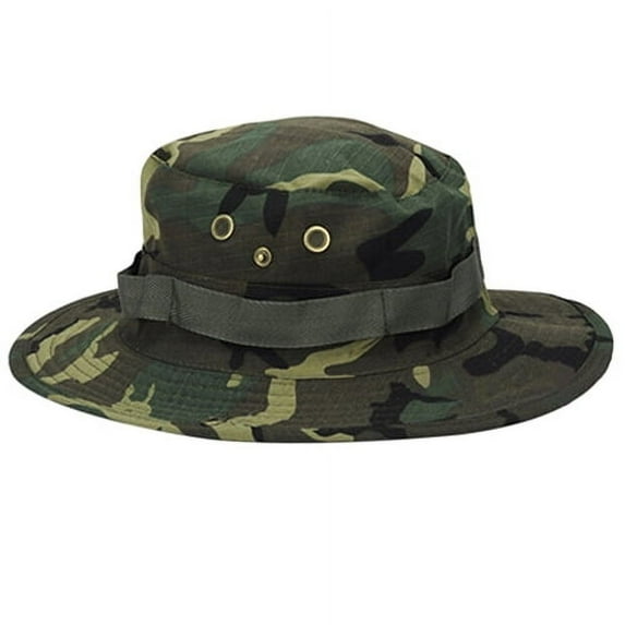 Leadrop Sun Hat Snap Closure Wide Brim Multipurpose Camouflage Bucket Boonie Hat for Hunting
