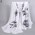thumbnail image 1 of Leadrop Women Fashion Long Soft Wrap Shawl Rose Flower Printed Sheer Chiffon Scarf, 1 of 11