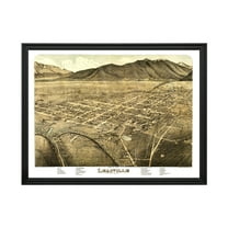 Leadville Art, 1879 Vintage Map of Leadville Colorado, CO History Wall Decor Gift, Old Leadville Map - 24" x 18" Black Framed Print