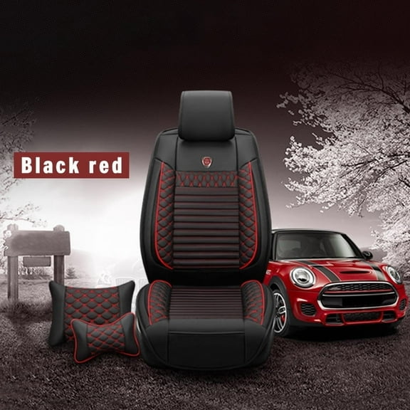 Leadwolf Car Seat Covers for Front Seats for Honda for Passport 1993-Present Luxury Auto Interior Cushions standardBlack and Red 1PCS