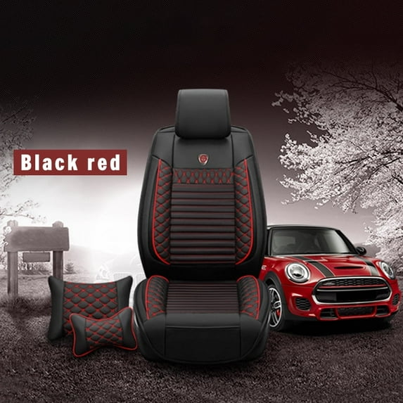 Leadwolf Car Seat Covers for Front Seats for Mercedes-Benz for A220 2018-2024 Luxury Auto Interior Cushions standard Black and Red 1PCS